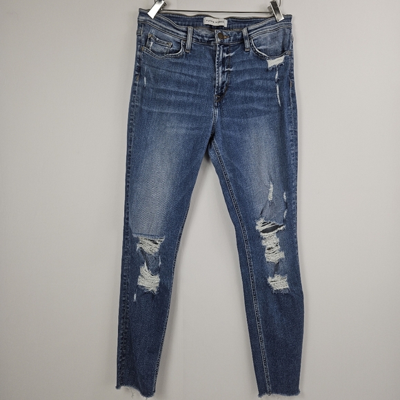 Flying monkey Factory distressed raw hem skinny jeans size 30 - Picture 8 of 12